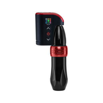 Máquina Rotativa FK Irons Spektra Xion - Negro/Rojo & Darklab: Lightning Bolt Batería Inalámbrica con conexión RCA - Pack Unitario