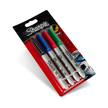 Paquete De 4 Rotuladores Sharpie Punta Fina (1MM) - Colores Mixtos